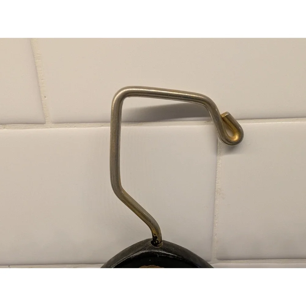 Vintage Neiman Marcus Wooden Suit Hanger Black Gold Hook Designer Closet